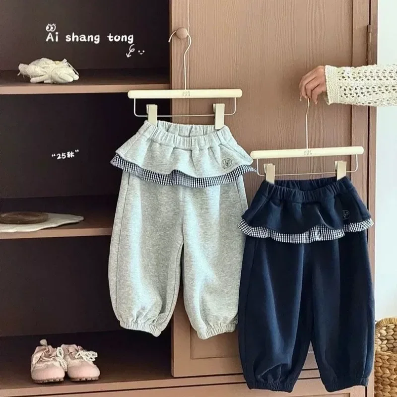 

Girls' Pants Spring and Autumn 2026 New Style Fake Two-piece Skirt Pants Children's Sports Body Casual Pants