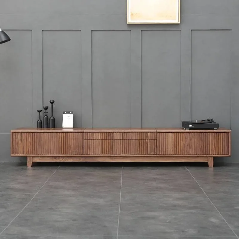 Walnut Laser TV Cabinet Nordic Modern Projector Special Living Room Short Cabinet Telescopic High-end Internet c