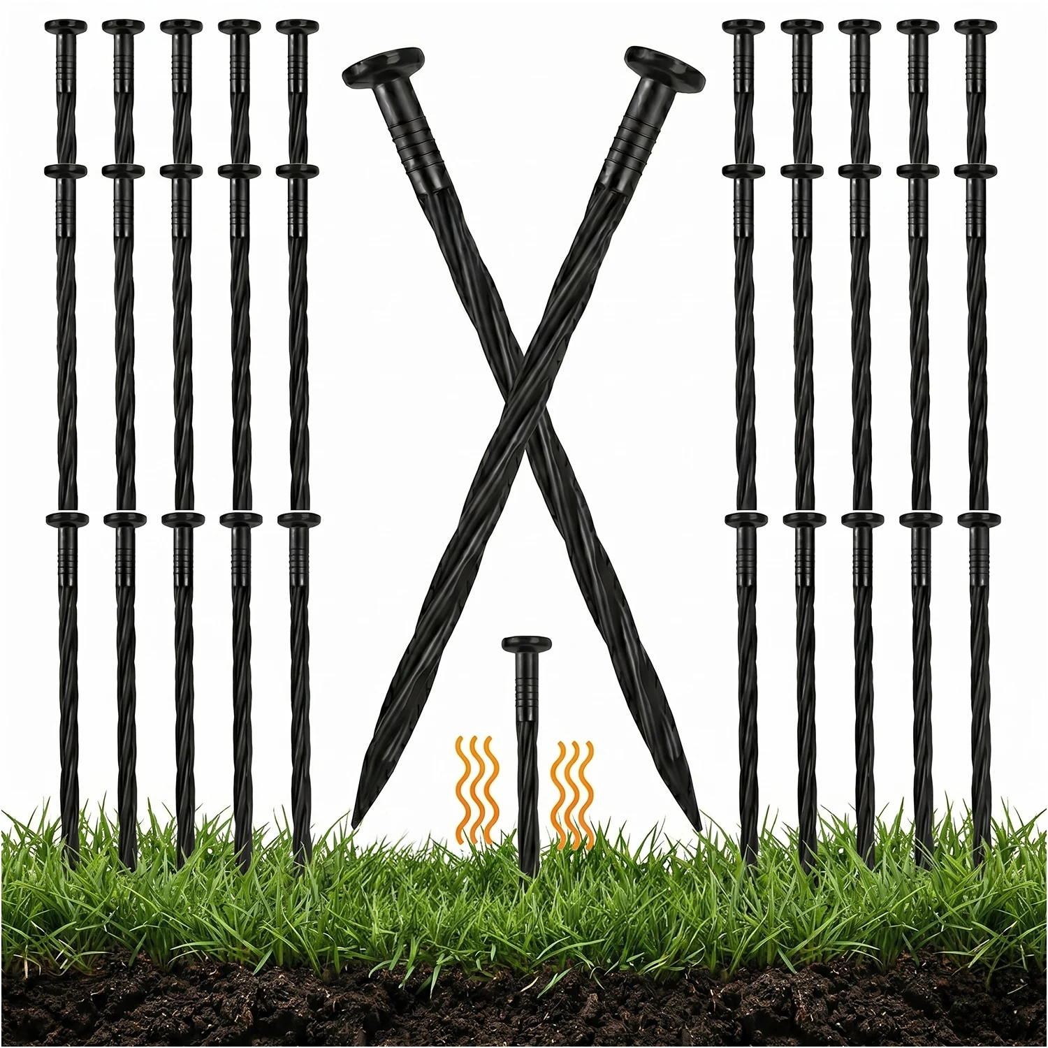 Picchetti di Ancoraggio per Bordature del Prato, Giardino, Agrofabric, 15 Cm, 30 Pezzi, Design Moderno, Pratico, Affidabile, Elegante, Semplice, Multi