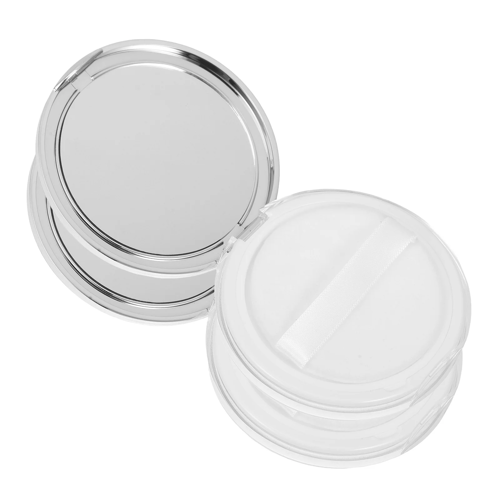 

2Pcs Ultra Thin Loose Powder Cases Portable Makeup Powder Mirror Boxes Reusable Durable Empty Cosmetics Containers for Women and