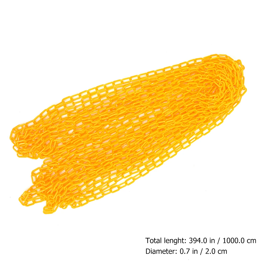 10M Yellow Plastic Links Crowd Control Barrier Waterproof Safety Chain For Outdoor Indoor Use Wedding Halloween Decoration