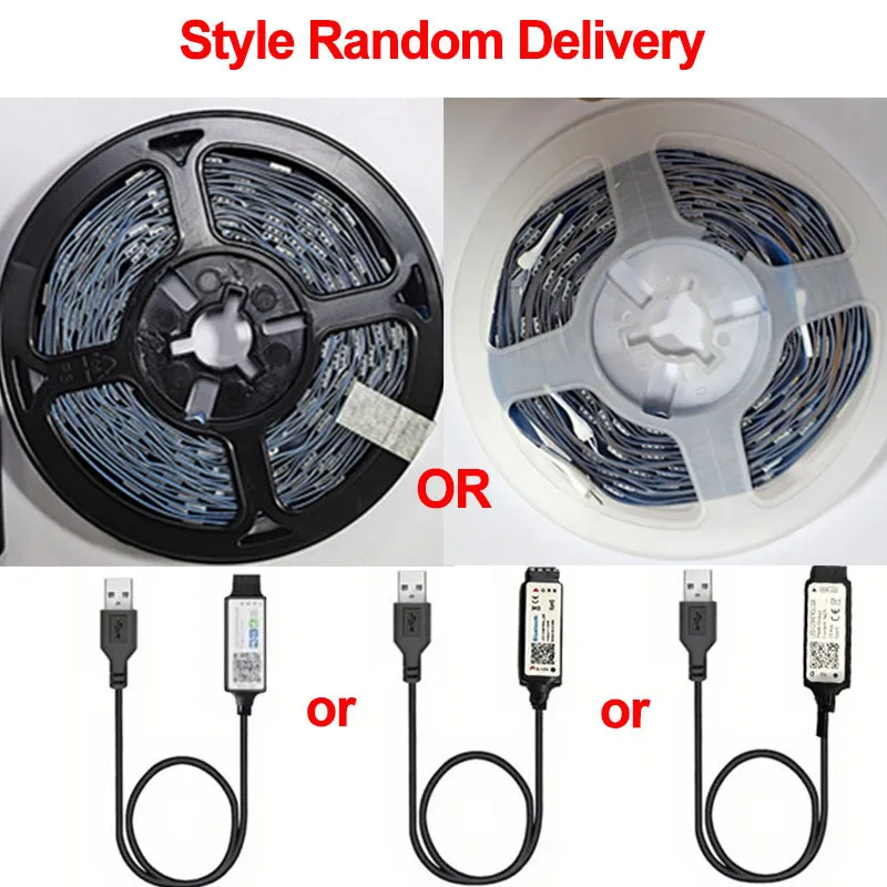 2m 5050 LED Strip Lights Tape 60 LEDs 5V RGB 24 Key DIY Backlight APP Remote Control Bluetooth Flexible Ribbon For Home Decor