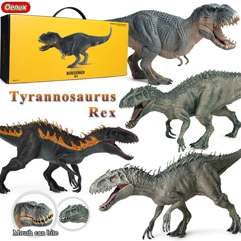 Oenux Savage Indominus Rex Animals Model Jurassic Tyrannosaurus Action Figures Dinosaurs World Open Mouth With Box Kids Gift Toy