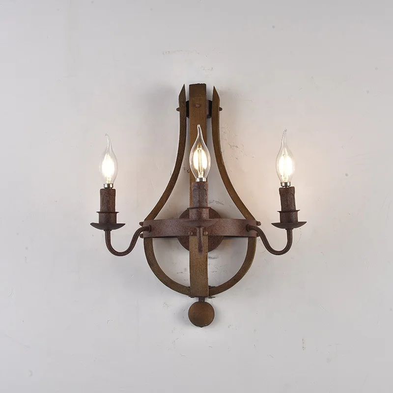 

Vintage wood wall lamp interior decoration farmhouse stairs antique rustic iron wall lamp