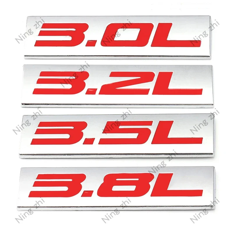 

Metal 3.0L 3.2L 3.5L 3.6L 3.7L 3.8L Car Emblem Trunk Sticker Decal for Audi Skoda BMW Chevrolet Ford Hyundai KIA Mazda Nissan