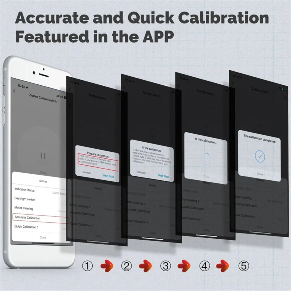BaoBao-Tuya ZigBee Smart Curtain Switch 2.5D RF433 Arc Glass Touch для рулонных жалюзи Switch Smart APP Wireless Black