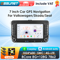 2 Din Android12 Car Radio For Volkswagen Skoda Octavia golf 5 6 touran passat polo Jetta Car Multimedia Player GPS WiFi Carplay