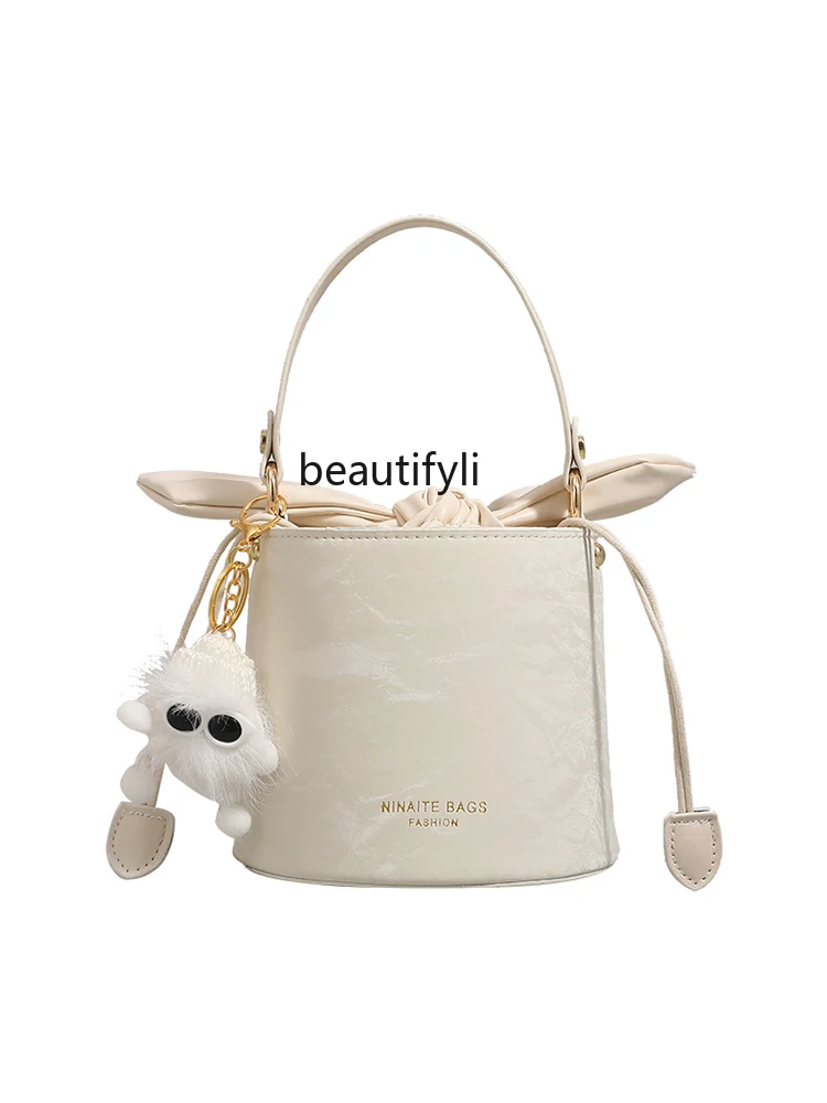 

Advanced Texture Rabbit Ears Bucket Bag Women's Fashion All-Match Handbag Casual Shoulder Messenger Bag