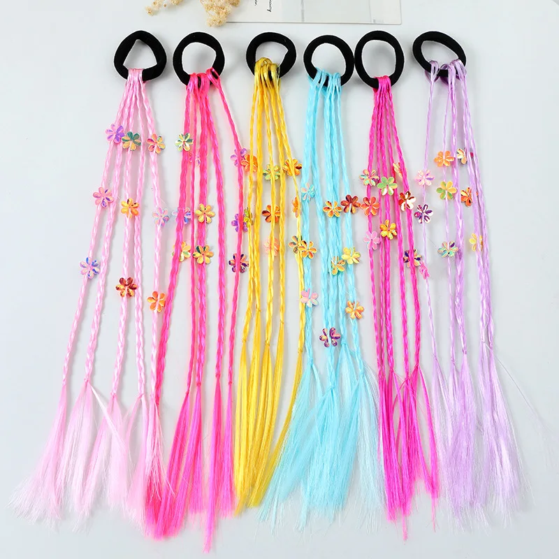 女の子のための色付きの五芒星ポニーテールヘッドバンド、輪ゴム、子供のための帽子、ヘアアクセサリー、ヘアオーナメント、素敵な、1個