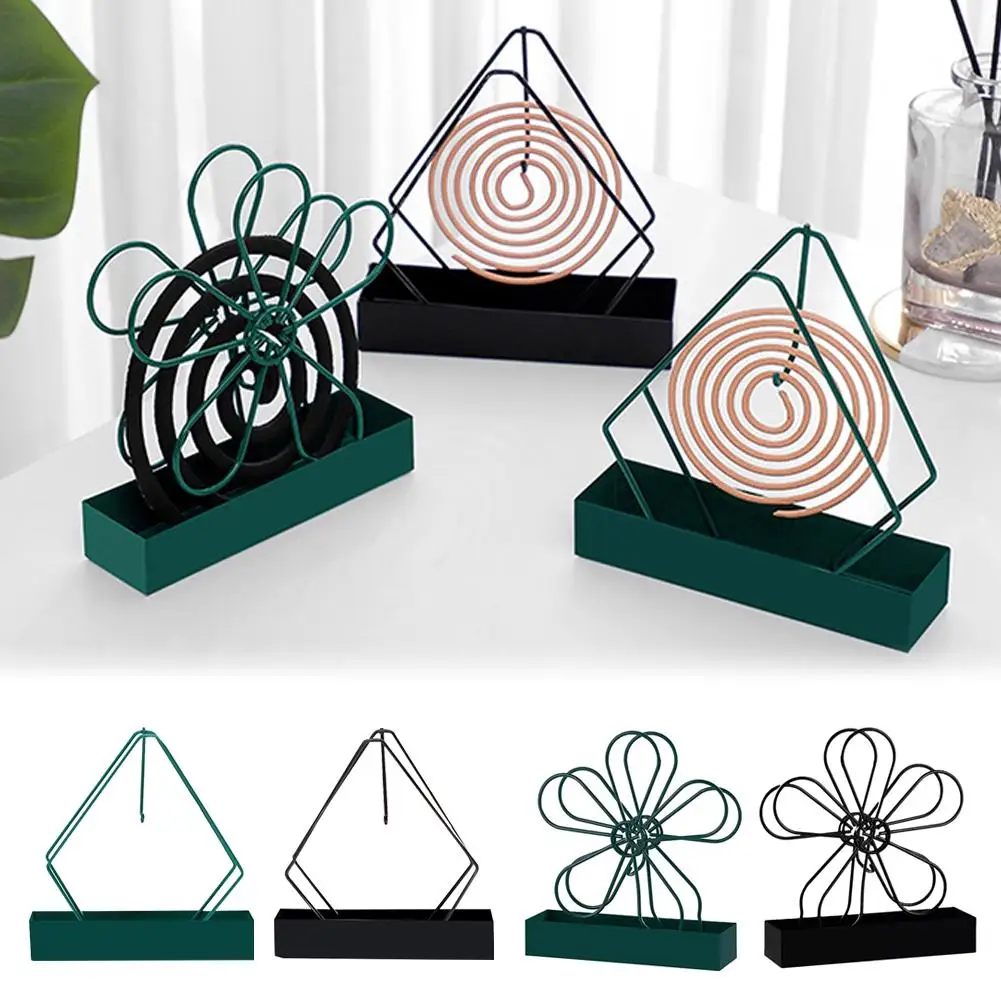 Iron Mosquito Coil Holder Incense Holders Coil Incense Rack Mosquito Anti-scald Coil Rack Modern Frame Repellent Burner Inc C5Y0