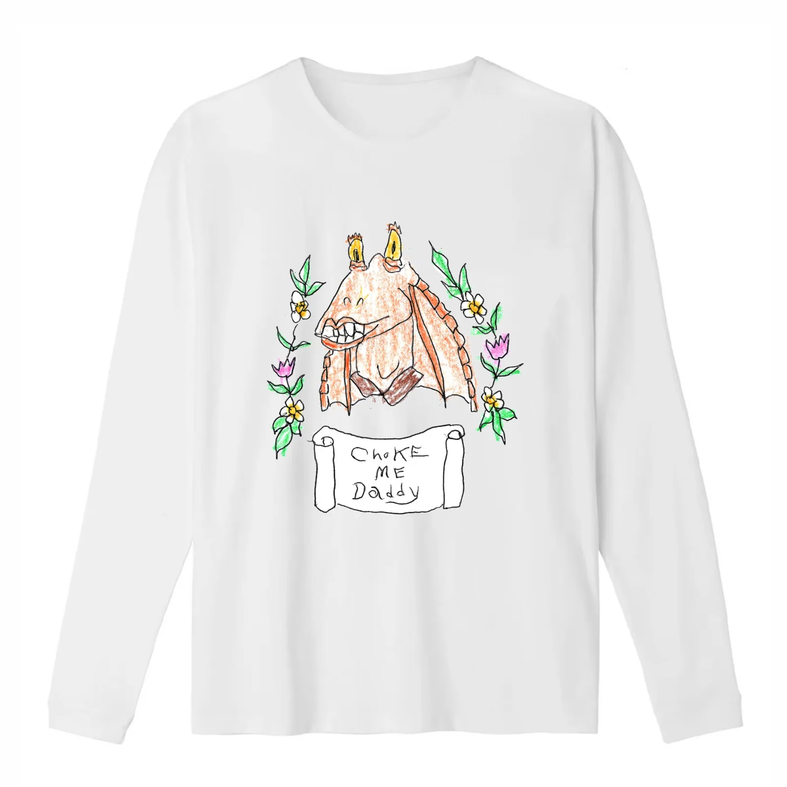 Choke me Jar Jar (Full Size) T-Shirt Summer Casual Cotton Tee Oversized Streetwear Tops Vintage Graphic Print 100% Cotton