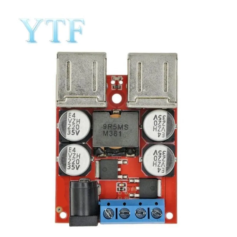 8V35V Om 5V 8A Voeding Step-Down Module 4-Poort Hub Usb Charger Module Voor Android mobiele Telefoon Autolader