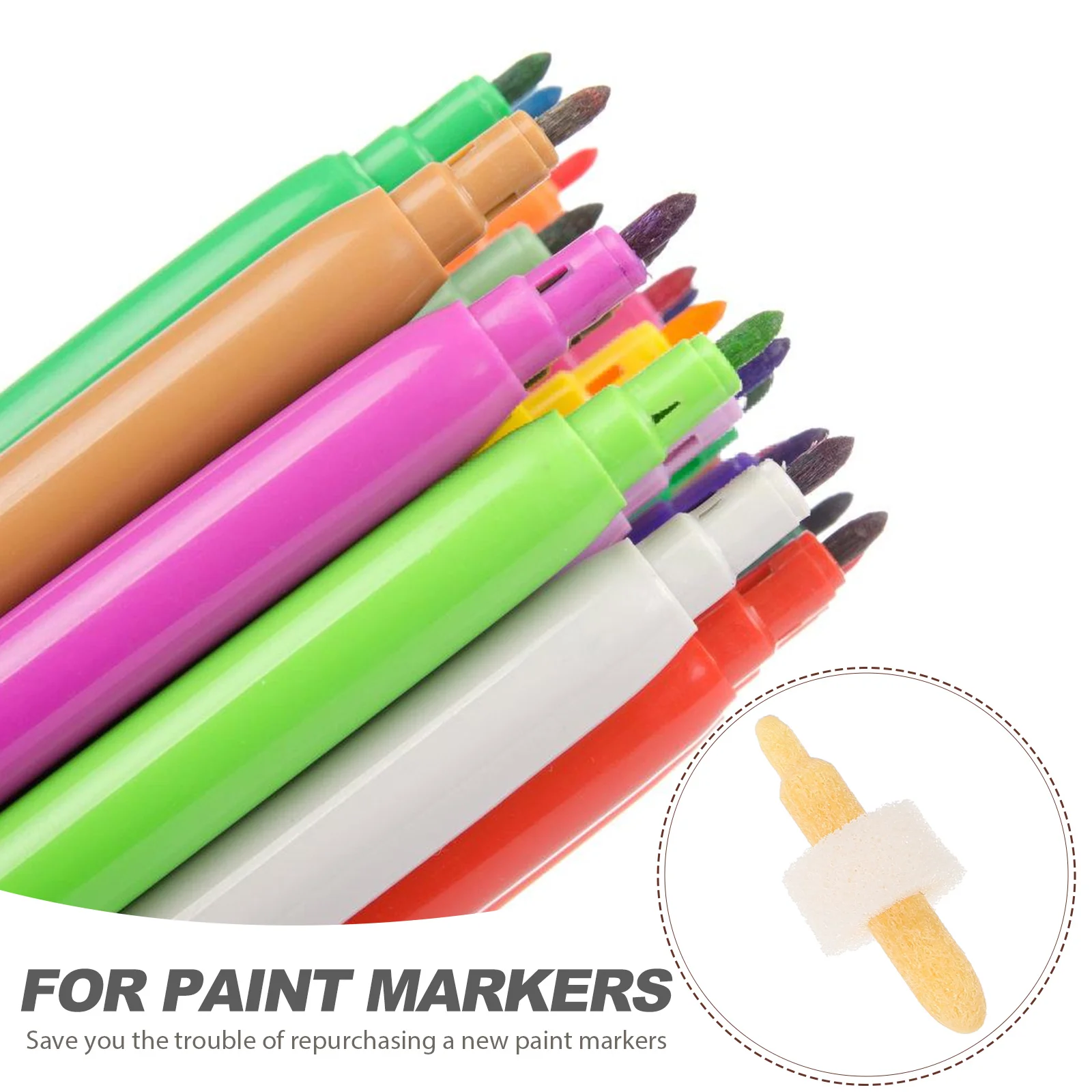 

20Pcs Paint Pen Nibs Portable Marking Tips for Students Artists Long-Lasting Use Permanent Marker Refillable Paint Pen