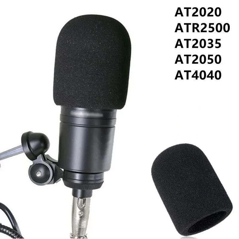 AT2020 Microphone Foam Cover, Windscreen Pop Filter for Audio Technica ATR2500 AT2035 AT2050 AT4040 Microphone Noise Reduction