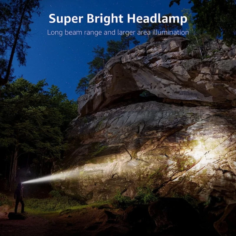 

Long-lasting Fishing Headlamp Rechargeable High-brightness Night Headlamp for Hiking & Camping and Outdoor Emergency Lighting