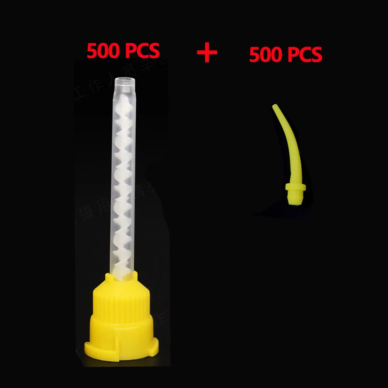 50/100PCS Tandheelkundige Mengtips Siliconen Rubber Mengtip Tandheelkundige Afdrukmaterialen Mengbuis Prothese Laboratorium Kleurbuizen