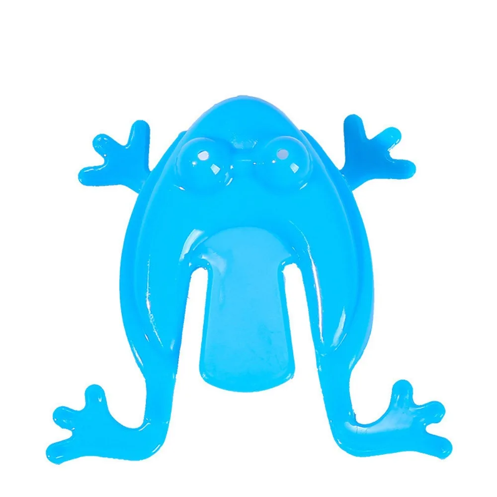 Regalo in plastica che salta rana colore casuale che rimbalza divertente rana trasparente/colore solido