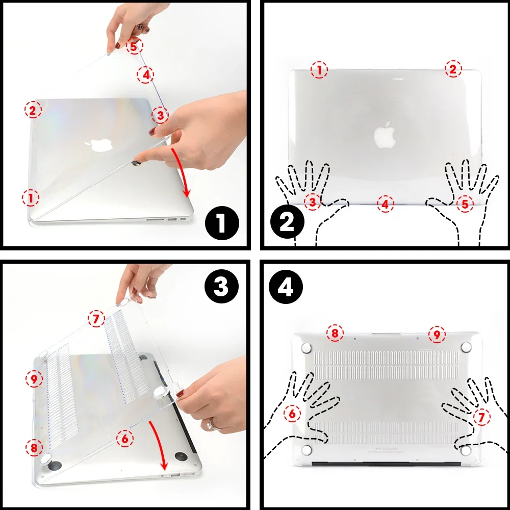 Macbook Case For Apple Macbook 11-16In For M1 Chip Pro 13 For New Air 13 Crystal Protective Cover Waterproof Durable Laptop Case