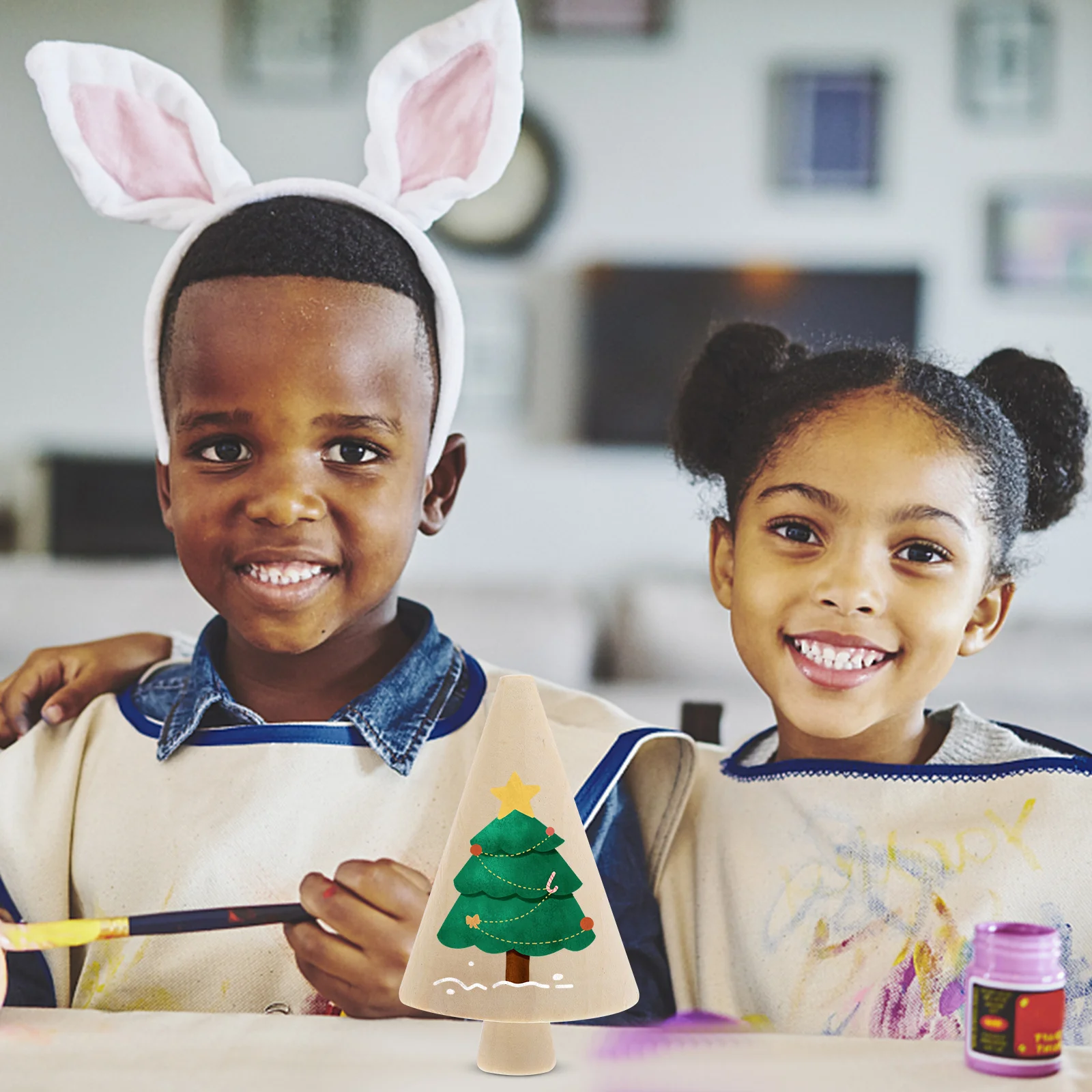 

10pcs Unfinished Diy Wooden Trees For Painting Miniature Craft Decor Garden Decoration Simulation Ornament Wooden Diy Tree