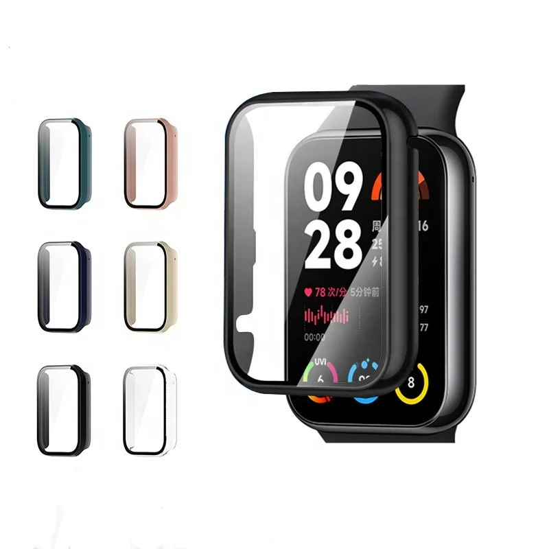 

PC Tempered Glass Smartwatch Screen Protector Hard Shell Bumper Cover For Xiaomi Mi Band 8 pro Protective Case