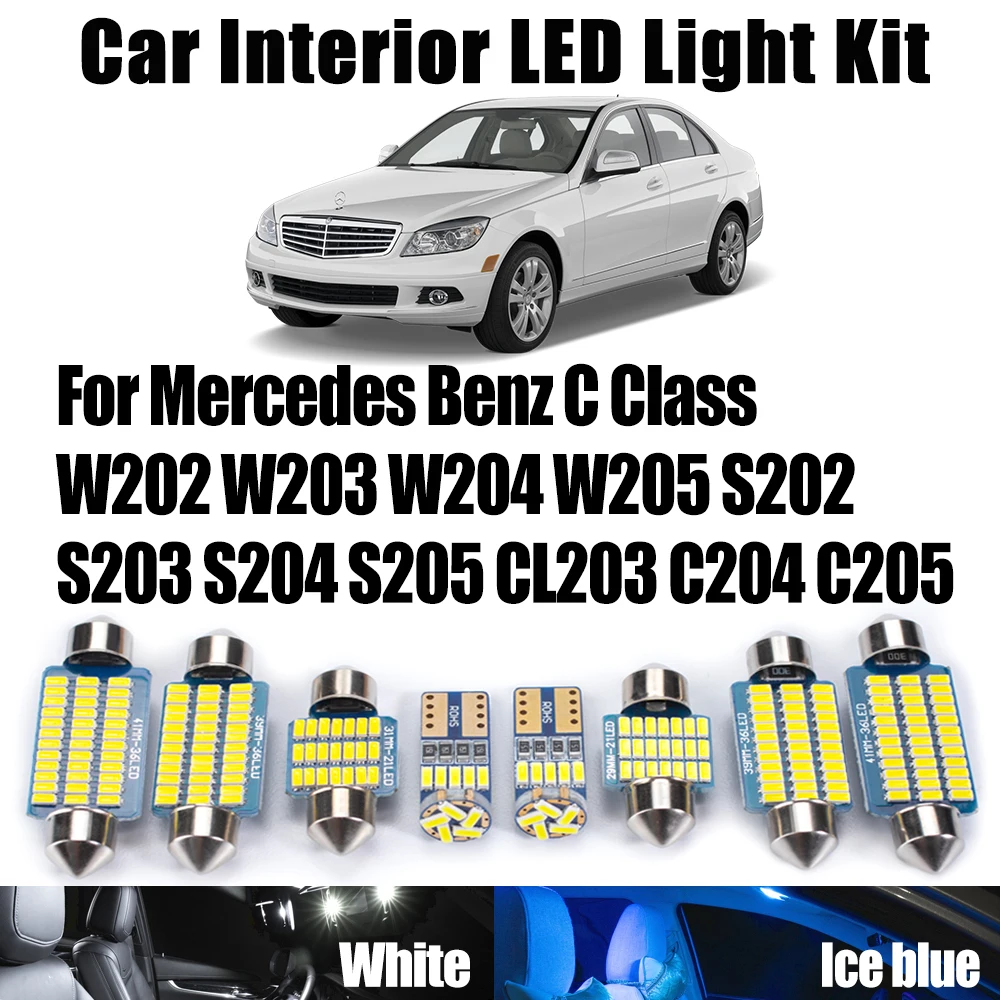 

Canbus Car Bulb For Mercedes Benz C Class W202 W203 W204 W205 S202 S203 S204 S205 CL203 C204 C205 LED Interior Reading Light Kit