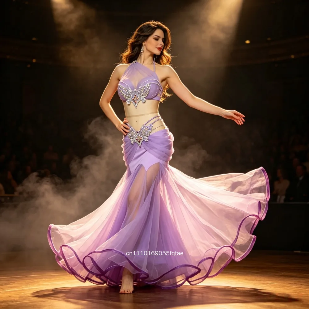 Custom Belly Dance Costume Original Design Hip Wrap Skirt Tailor Made Stage Performance Outfit Competition Group Dance Wear New