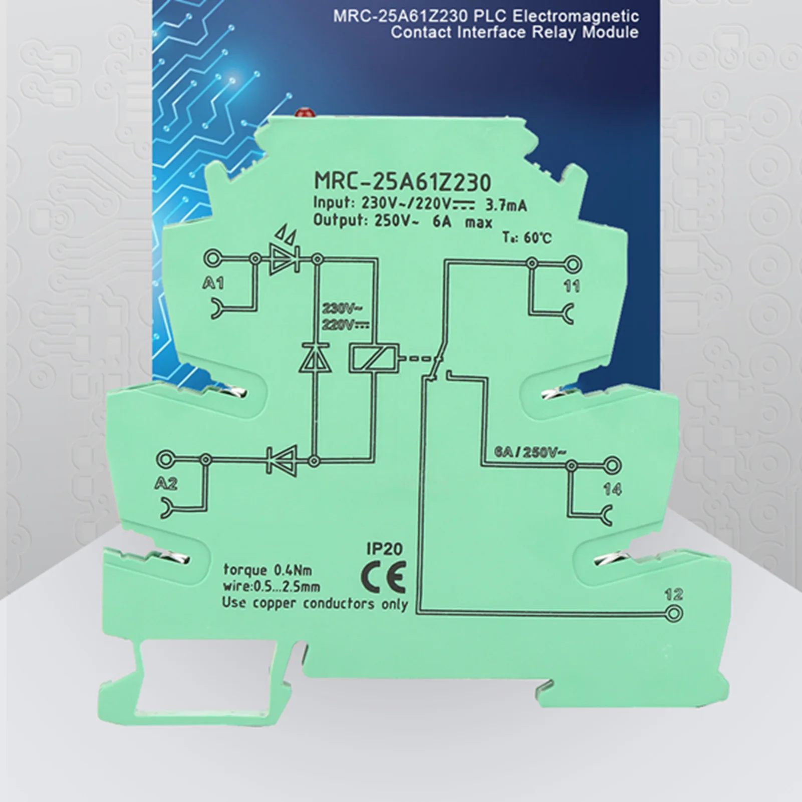 MRC-25A61Z230 interface de contact de citations électromagnétiques de PLC cite l\'entrée technique 230ylique/220VDC 1NO 1 instantané de NC