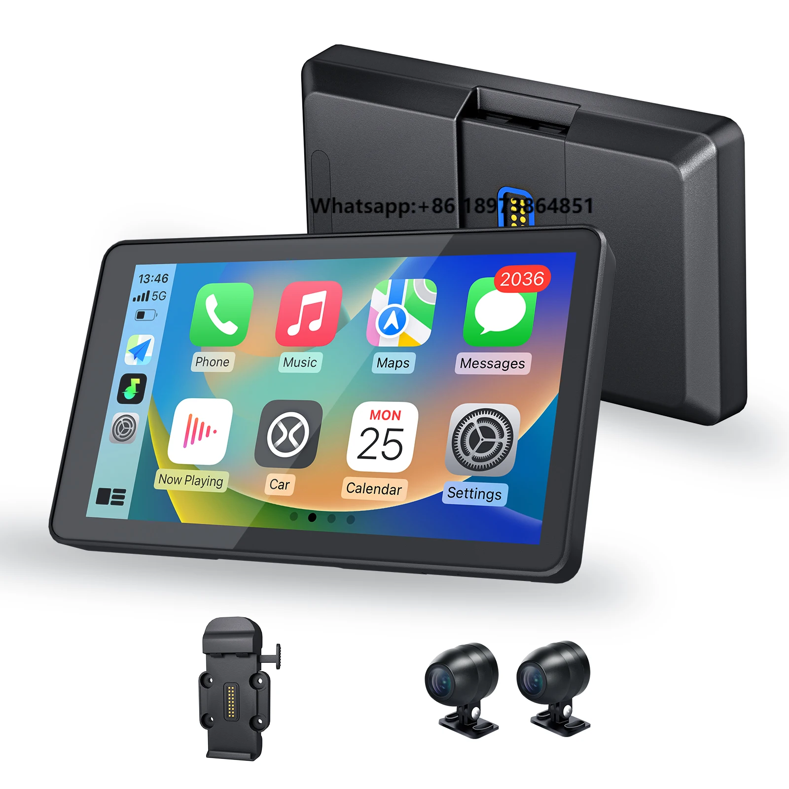 

Carabc Motorcycle Carplay GPS Navigation Screen with 6 Inch Waterproof IP68 Dashcam Moto Android Auto Touch Display