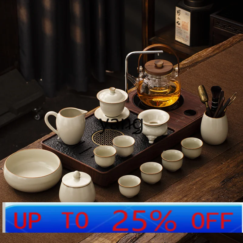 

LMM automatic integrated tea tray household light luxury high-end complete set of brewing teapot small tea table