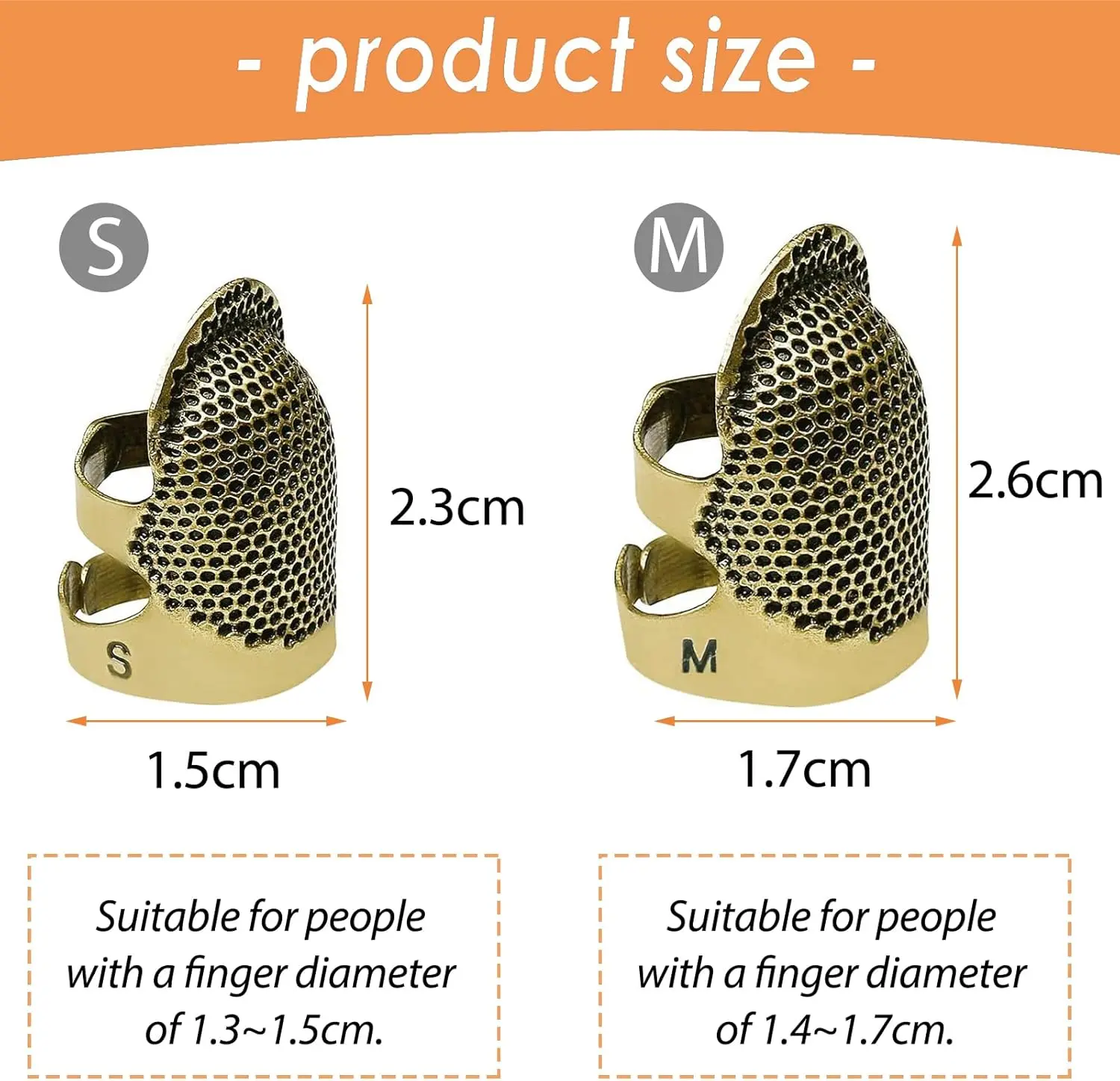 2/4Pcs Sewing Thimble Finger Protectors, Adjustable Finger Metal Shield Protectors Needle Sewing Quilting Craft Accessories DIY