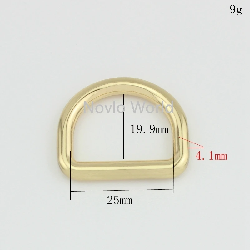 20-100pcs 6 colors 25*19.9mm 1 Inch metal D ring die casting buckles ladies bag handbag Dee rings hardware