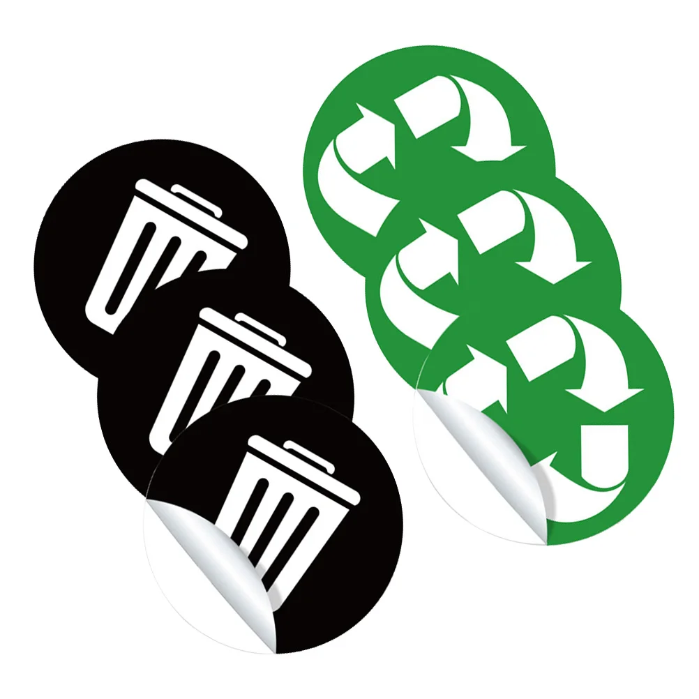

Garbage Sorting Sticker PVC Material Waterproof Trash Can Decals Waste Bin Labels Reminding Stickers Classification Tag Simple