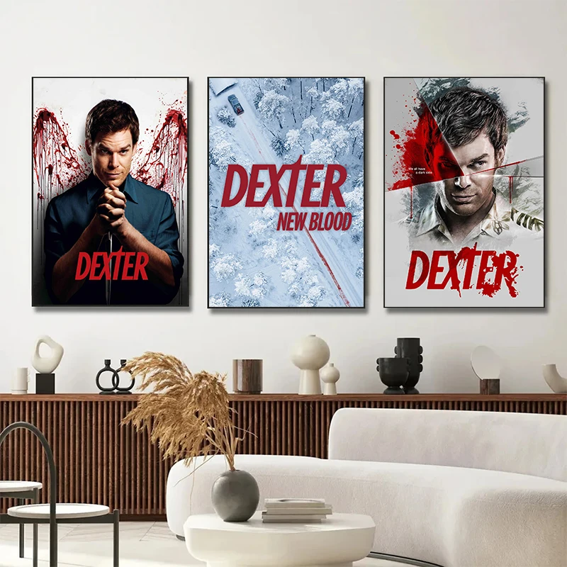 Retro Classic Crime thriller Dexter Poster Figure Canvas Painting  Modern Wall Art Pictures Living Room Bedroom Decor Aesthetics