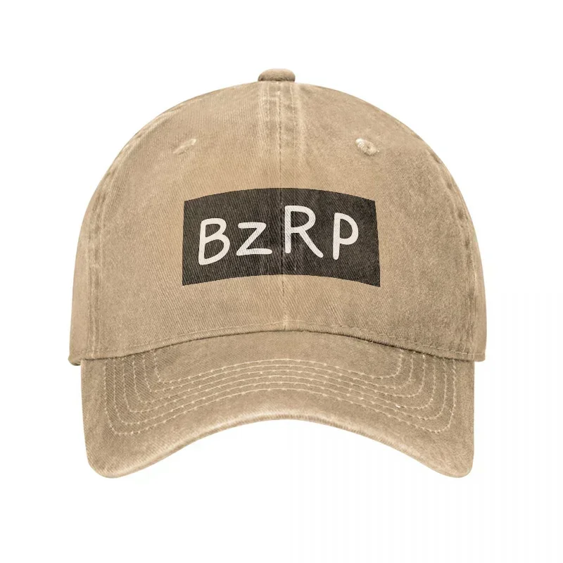 New BZRP Logo Washed Cotton Baseball Cap Unisex Streetwear Fashion Adjustable Hat for Men and Women Casual Outfit Accessory view 3