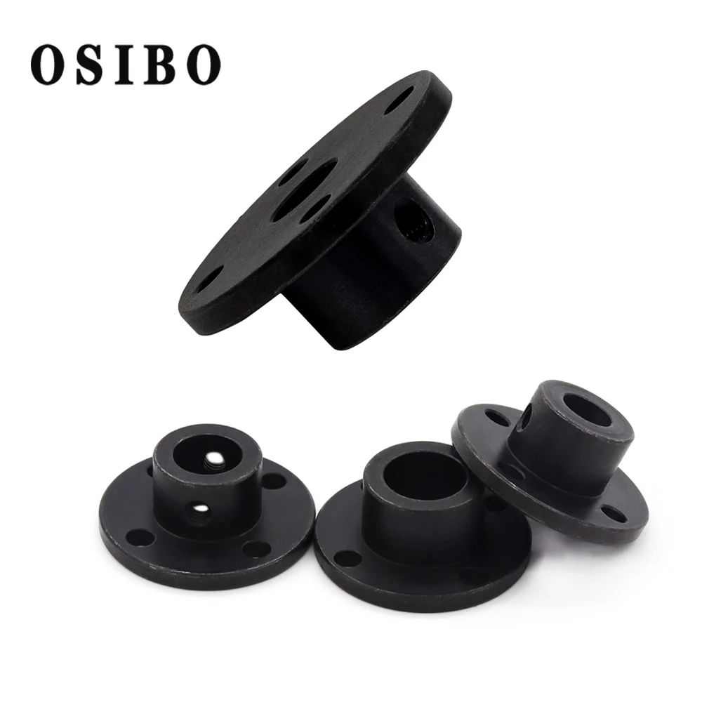 6/8/10/12mm Rigid Flange Coupling Iron Motor Guide Shaft Coupler Motor Connector Set Power Transmission Parts Hardware Black