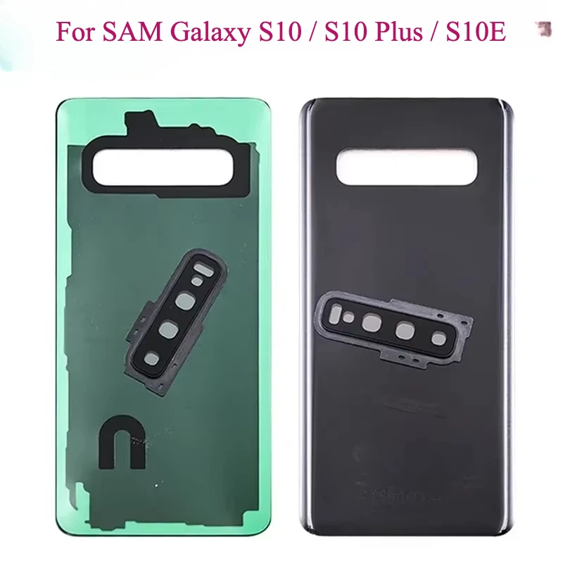 For SAM Galaxy S10 / S10 Plus / S10E G973 G975 Battery Back Cover Rear Door 3D Glass Panel Housing Case Camera Lens Replace