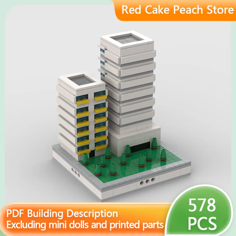 都市の街並みモデル MOC 組み立てブロック アパートビル モジュール式テクノロジー 子供向けホリデーギフト 組み立ておもちゃセット