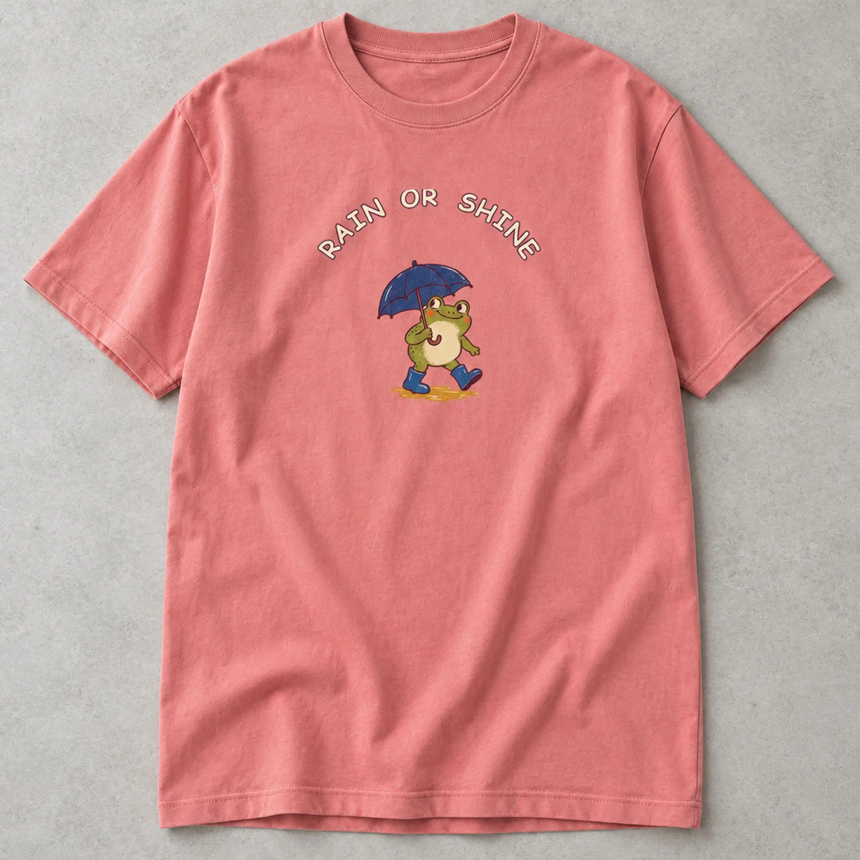 Rain or Shine Frog Graphic Crewneck T-Shirt