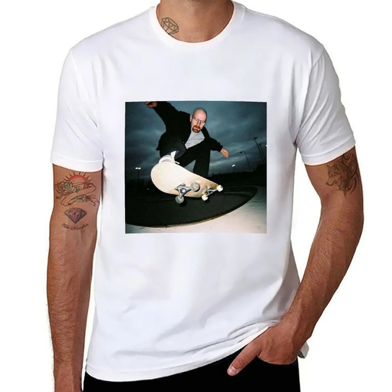 

Walter White Skateboarding T-Shirt anime tshirt t shirt man plain T-Shirt