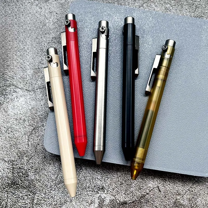 

1 шт., карманный инструмент EDC, титановый сплав, PEEK, PEI, POM, шариковая ручка с кнопкой, ручка для подписи