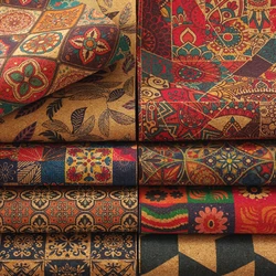 Vintage Printed Soft Cork A4 Fabric For Garment Bags Wallet Making Sewing Handmade Craft DIY Supplies Materials