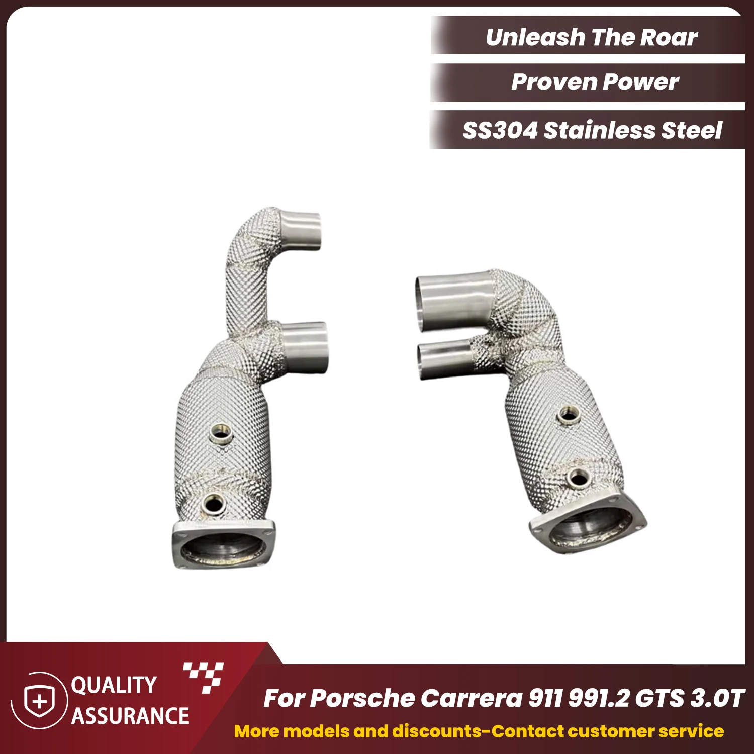 

High Performance High Flow SUS304 Downpipe with Heat Shield for Porsche 911 991.2 GTS 3.0T by ECCF