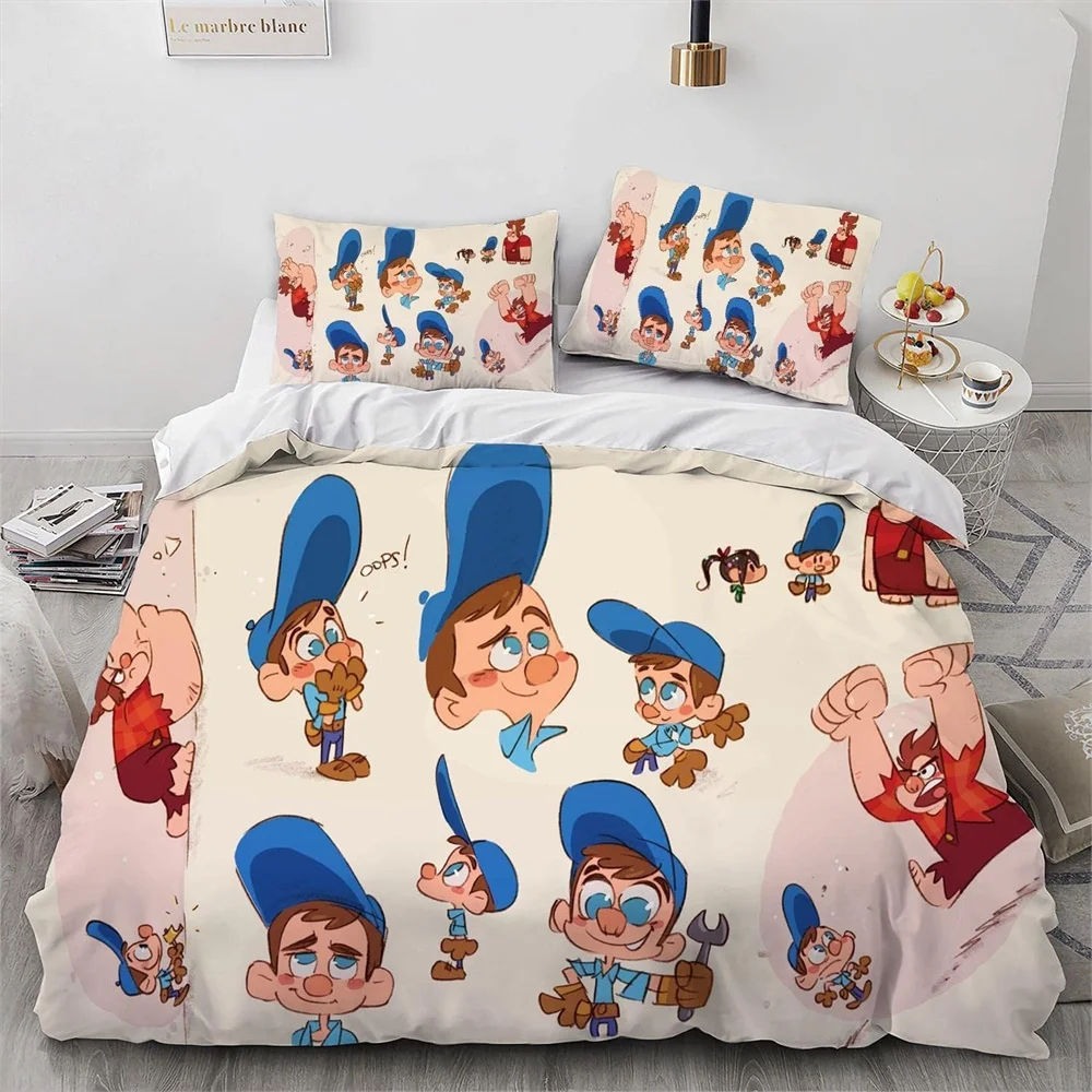 Disney Wreck-It Ralph Bedding Set 3D Printing Duvet Cover Anime Bedding Sets With pillowcase