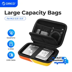 ORICO – sac de Protection pour disque dur externe HDD, sacoche de stockage coloré de grande capacité, pour boîtier de disque dur M.2/écouteur/disque U de 2.5 pouces et 3.5 pouces