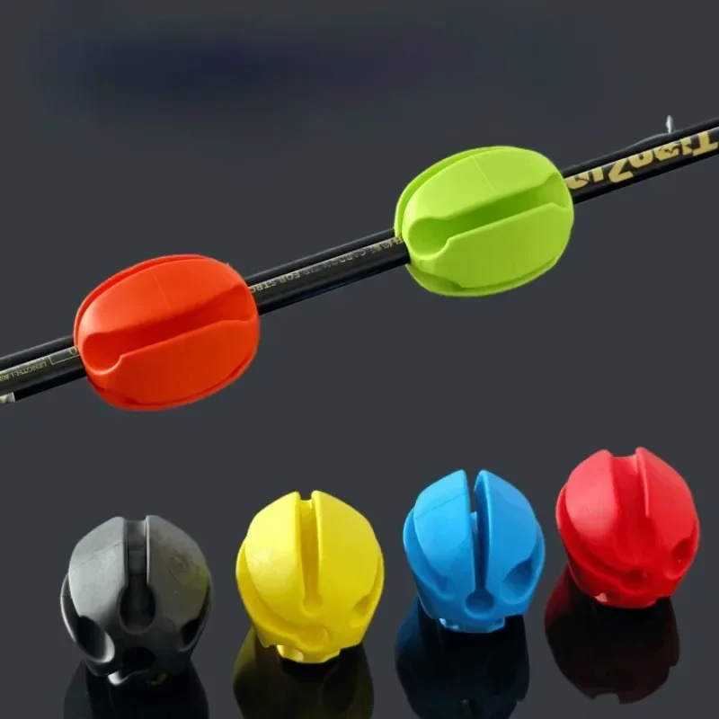 2pcs Silicone Fishing Rod Holder Straps 5 Hole Lightweight Fishing Tackle Ties Fishing Accessories Mixed Color