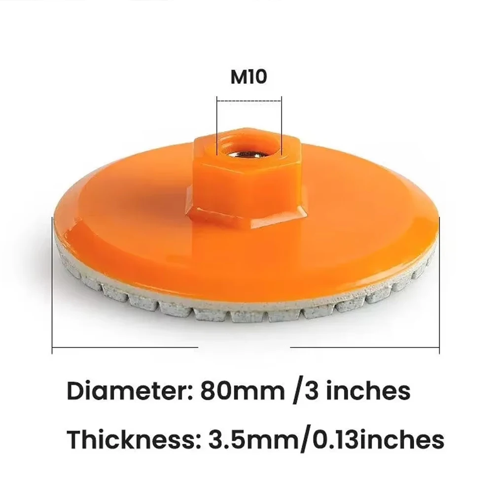 1-20 Stück M10/M14 Keramikfliesen-Polierscheibe 80/100mm Winkelschleifer Trockenpolierpad für Marmor, Porzellan, Granit – Detail 7