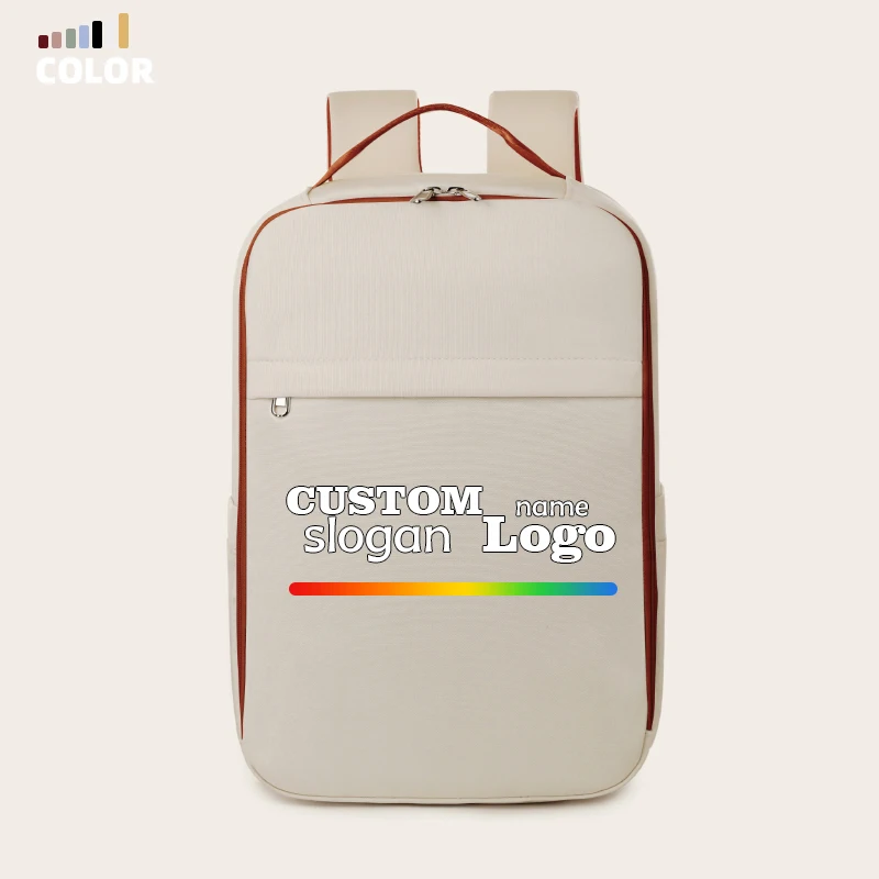 

High-End Lightweight Men's Laptop Backpack Custom Printed Logo Waterproof Business Travel Bag Oxford Nylon for School Use