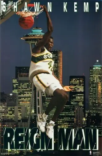 Shawn Kemp Reign man seattle sonics poster Vintage Reproduction METAL SIGN