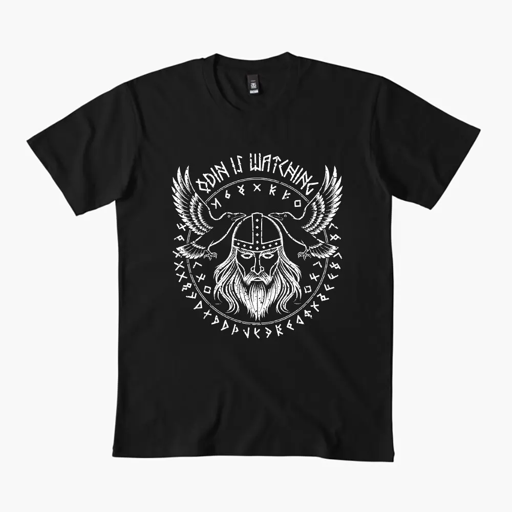 

Odin Is Watching Viking Nordic Mythology 0414 Nordic Gift T-Shirt Viking Runes Norse Myths Graphic clothes All size tops S-6XL