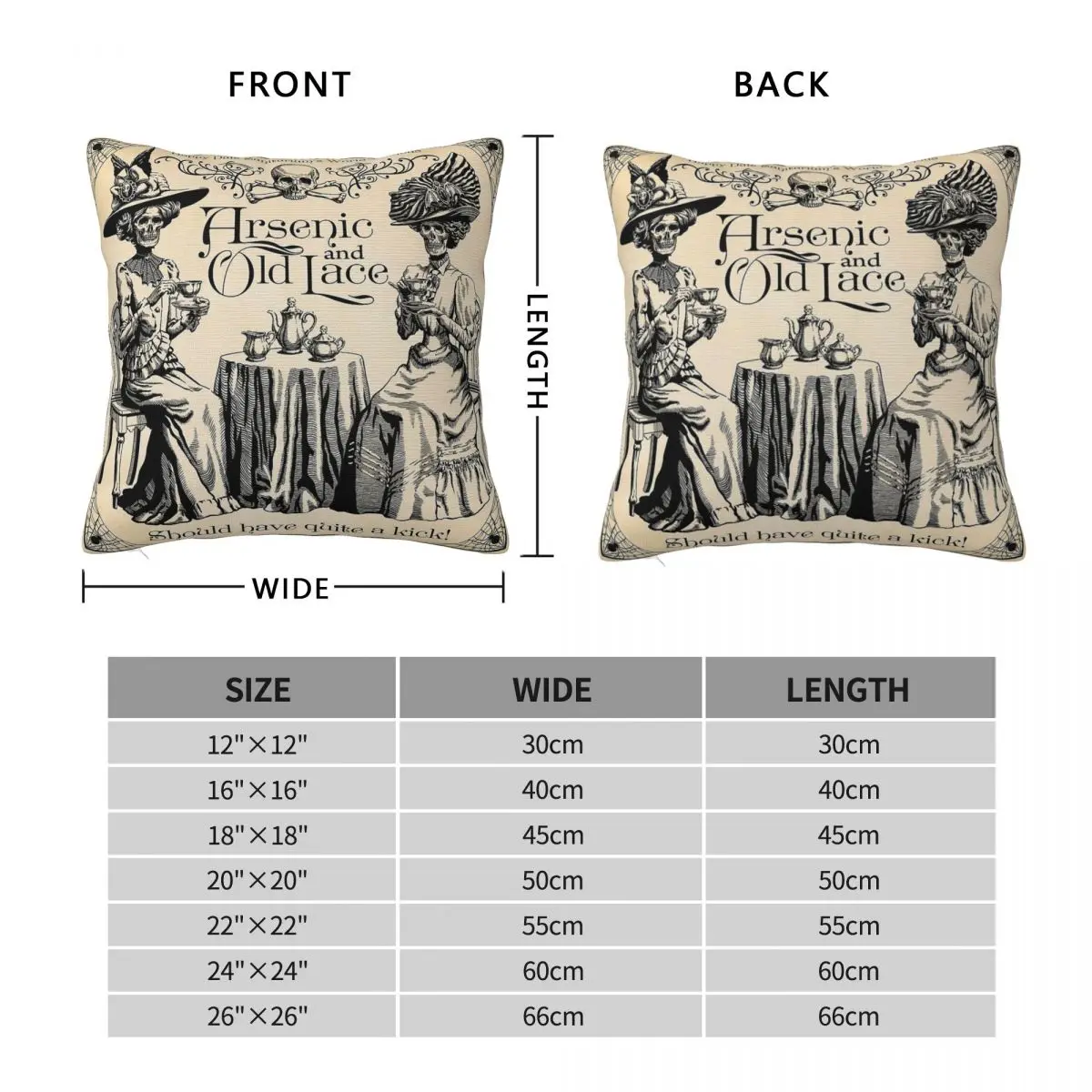 Arsenic And Old Lace Square Pillowcase Polyester Linen Velvet Pattern Zip Decor Home Cushion Case Wholesale